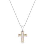 14k Two-Tone Gold Cross Pendant (18 in.)