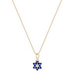 Round Sapphire and Diamond Pendant (18 in.)