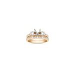 Three-Stone Cathedral Diamond Wedding Set