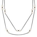 6mm Cultured Freshwater and Sterling Silver Necklace (36 in.)
