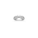 Princess Cut and Round Diamond Engagement Ring