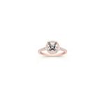 Halo Diamond 14k White and Rose Gold Engagement Ring
