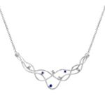 Round Sapphire and Diamond Necklace (17 in.)