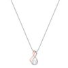 Round White Sapphire Pendant in 14k White and Rose Gold (18)