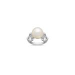10mm Cultured Freshwater Pearl and 1/4 ct. t.w. Round Diamond Ring