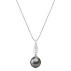 10mm Cultured Tahitian Pearl and Diamond Pendant (18)