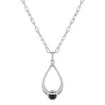 Black Agate and Sterling Silver Pendant (18)
