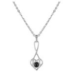 Black Agate and Sterling Silver Heart Pendant (18)