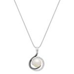 8mm Cultured Freshwater Pearl and 1/6 ct. t.w. Round Diamond Pendant
