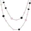6.5-9.5mm Multi-Colored Cultured Freshwater Pearl, Black Agate and Sterling Silver Necklace (47)