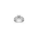 Cathedral Three-Stone Diamond Wedding Set