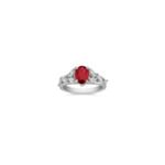 Oval Ruby and Marquise Diamond Ring