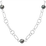 9mm Cultured Tahitian Pearl and Sterling Silver Necklace (25)