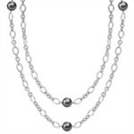 9mm Cultured Tahitian Pearl and Sterling Silver Necklace (36 in.)