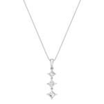 Princess Cut Diamond Three-Stone Pendant (18 in.)