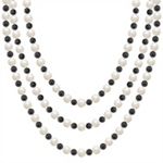 6.5mm Cultured Freshwater Pearl and Black Agate Strand (65 in.)