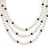 6.5mm Cultured Freshwater Pearl and Black Agate Necklace (65)