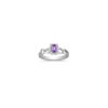 Emerald Cut Lavender Sapphire and Round Diamond Ring
