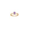 Emerald Cut Lavender Sapphire and Round Diamond Ring