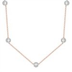 2 1/2 ct. t.w Round White Sapphire Necklace in 14k White and Rose Gold (16 in.)