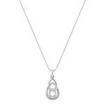 Teardrop White Gold Pendant (18 in.)