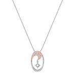 Round Diamond Pendant in 14k White and Rose Gold (18)