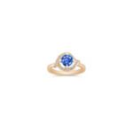 Round Kentucky Blue Sapphire and Diamond Ring