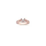 Cathedral DIamond Rose Gold Engagement Ring with Pave Setting