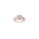 Halo Diamond Rose Gold Engagement Ring with Pave Setting