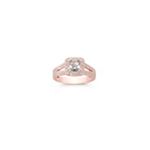 Halo Diamond Rose Gold Engagement Ring with Pave Setting