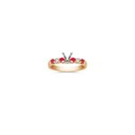 Round Ruby and Diamond Engagement Ring