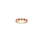 Round Ruby and Diamond Anniversary Band