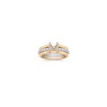 Round Diamond Two-Tone Gold Wedding Set with Pave Setting for Her