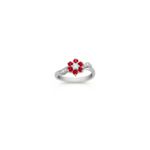 Round Ruby and Diamond Ring