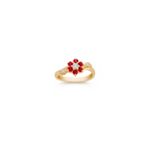 Round Ruby and Diamond Ring