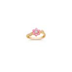 Round Pink Sapphire and Diamond Ring