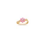 Round Pink Sapphire and Diamond Ring
