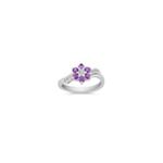 Round Lavender Sapphire and Diamond Ring