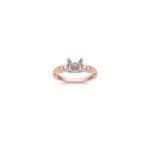 Vintage Cathedral Diamond Engagement Ring with Pave Setting in Rose Gold