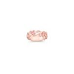 Round Pink Sapphire and Diamond Ring in Rose Gold