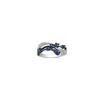 Round Sapphire and Diamond Ring