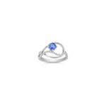 Round Kentucky Blue Sapphire and Diamond Ring