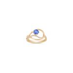 Round Kentucky Blue Sapphire and Diamond Ring