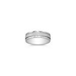 Sterling Silver and 14k White Gold Comfort Fit Ring (6mm)