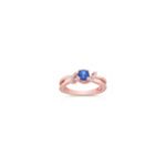 Round Kentucky Blue Sapphire and Diamond Ring in Rose Gold