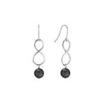 Black Agate and Sterling Silver Infinity Earrings