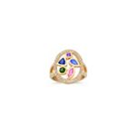 Multi-Shaped and Multi-Colored and Diamond Ring