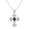 Sterling Silver and Black Agate Cross Pendant (18)