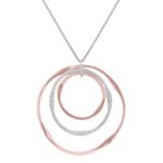 Sterling Silver and Rose Circle Pendant (18 in.)