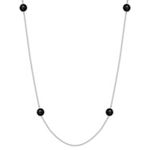 Black Agate and Sterling Silver Necklace (38 in.)